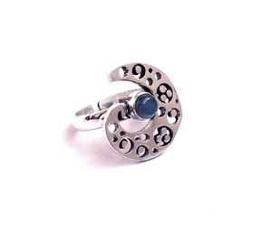 Bague Spirale Ajustable en Argent Placage Lunette de Bohème Sertissage Pierres Précieuses Bijoux Matériau Principal Laiton pour Anniversaires - Product Image 3