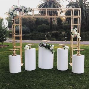 YAGELI Customized Size 5mm Thick TUV Certified Acrylic Round Plinth Backdrop Wedding Display <b>Stand</b> for Events - Product Image 2