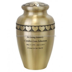Juego de Tres Urnas Funerarias/de Cremación Estilo Americano Azul GOING HOME de Brassworld India SUPPLIES - Product Image 5