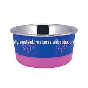 ชามผสมสแตนเลสผสมพร้อมฐานซิลิโคนเป็นมิตรกับสิ่งแวดล้อมฟิวชั่นสีแดงเข้มสำหรับใช้ในชีวิตประจำวัน - Product Image 1