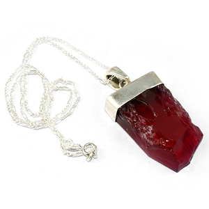 Collar de plata de ley 925 con forma de ónix roja, joyería hecha a mano con piedras preciosas - Product Image 2