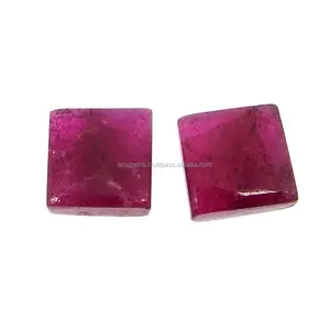 Natural ruby corundum gemstone 10x10mm square chabochon 6.30 cts loose gemstone for jewelry