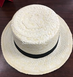 Wholesale <b>Straw</b> <b>Hat</b> Boater Thick <b>Straw</b> Adult Black Band Lightweight For Costume and Party Use Factory Supply Direct From Vietnam - Product Image 5