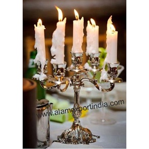 Nuevo candelabro de aluminio antiguo pátina gris para candelabro de Navidad Pilar de vela asequible a granel hecho a mano - Product Image 4