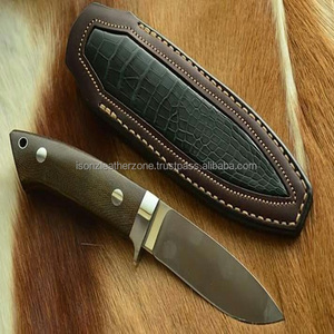 Funda para Cuchillo de cuero con hoja de Damasco personalizada - Product Image 1