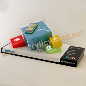 ผู้ผลิตที่กําหนดเองเคาน์เตอร์อะคริลิคสีแดงที่ชาร์จโทรศัพท์มือถือยืนแสดงอุปกรณ์เสริมจอแสดงผลเคาน์เตอร์ - Product Image 3