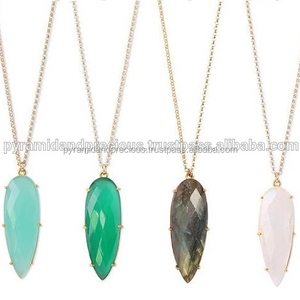 Collier pendentif en pierre précieuse, ensemble de bijoux en forme de goutte de perle - Product Image 2