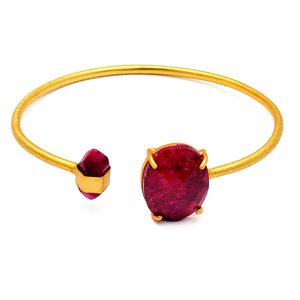 พลอยทับทิมสีชมพูแท้ทรงรีสีทึบกำไลเงินสเตอลิง925ทำมือเครื่องประดับแฟชั่นของขวัญวาเลนไทน์กำไลน่ารักสำหรับผู้หญิง - Product Image 4