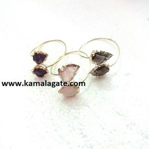 กำไลหัวลูกศรทำจากหินอัญมณีธรรมชาติชุบด้วยโลหะทองเหลืองสีเงินกำไลข้อมือกึ่งมีค่างานฝีมือ - Product Image 1