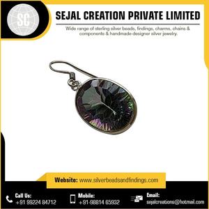 Dernière conception 925 lunette pendentif en argent sterling avec pierres précieuses bijoux de charme avec incrustation de pierres précieuses - Product Image 3