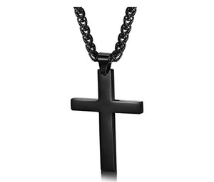 Pendentif chaîne en acier inoxydable collier croix noire pour la décoration intérieure - Product Image 1