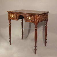 Table console en bois massif de style moderne, de haute qualité, avec incrustations en os, noire, pour salon, chambre, hôtel, salle de bain