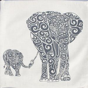 Cotton Elephant Family Cushion Cover Digital Print Pillow Elephant Pillow Cover Bohemian Digital Printed with <b>Pom</b> <b>Pom</b> - Product Image 5