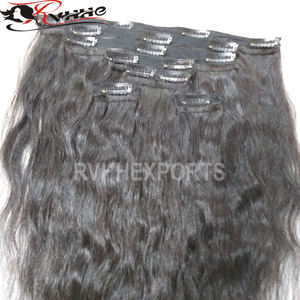 Wholesale Cuticle Aligned Raw Indian <b>Hair</b> Clip 100% <b>Human</b> <b>Hair</b> <b>Extension</b> - Product Image 2
