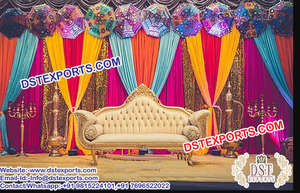 Muslim Wedding <b>Heavy</b> Colorful Backdrops Shiny Backstage Colorful Backdrops Muslim Wedding Stage <b>Curtains</b> - Product Image 5