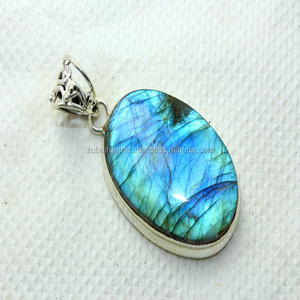 Pendentif en argent sterling 925 de Labradorite Flash bleu naturel beau design de qualité supérieure - Product Image 2
