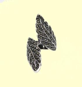 925 plata esterlina alta calidad marcasita corte facetado piedra preciosa pendiente anillo joyería conjunto - Product Image 2