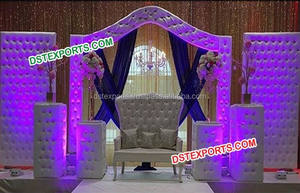 แผงกระจุกหนังที่สะดุดตาสำหรับขายแผงหลังเวทีหนังแผงตกแต่งงานแต่งงานซัพพลายเออร์งานแต่งงาน - Product Image 3