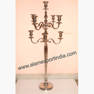 Attractive Shiny <b>Gold</b> Plated Wedding Centerpiece Tabletop Nine Arms <b>Candelabra</b> Decorate Home Candle Holder Best Quality & Prices - Product Image 2