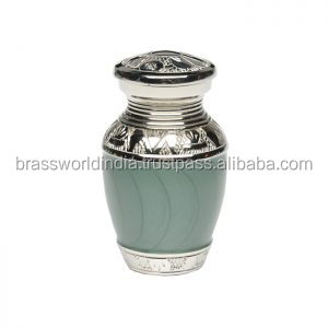 Leaves Engraved American Style Baby <b>Keepsake</b> Urn <b>for</b> <b>Ashes</b> by Brassworld India Funeral Supplies - Product Image 5