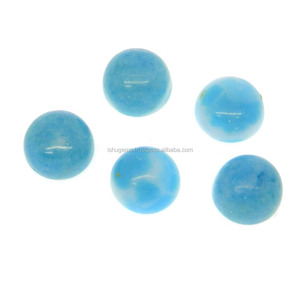 Cabujón redondo de 8mm Larimar sintético 1,25 Cts Piedra preciosa suelta hecha a mano para la fabricación de joyas - Product Image 1