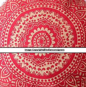 Ombre Mandala Floral redondo algodón otomano cubierta suave PUF silla asiento Puff varios colores hechos a mano por consignadores indios - Product Image 3