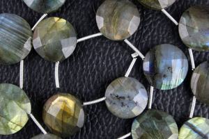 Cuentas de piedras preciosas de labradorita con forma de moneda facetada Natural, hermoso azul llamativo para hacer joyas, estilo de colección, piedras preciosas sueltas - Product Image 3