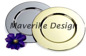 Assiette de présentation en métal avec bordure en nacre polie argent pour la maison et le mariage Vaisselle et assiettes - Product Image 4