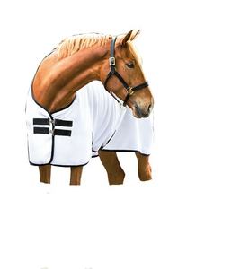 Tapis glacière pour chevaux d'été équestres en maille blanche avec rembourrage en coton et doublure en nylon - Product Image 1