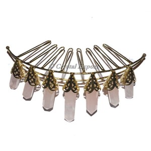Rose Quartz 7 Pencil Golden Crown - Product Image 1