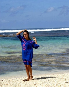 ชุดเดรสแขนกุดปักลายสไตล์โบฮีเมียนชุดเดรสชายหาดเซ็กซี่แฟชั่นฤดูร้อนฤดูร้อนไม่เย็นไม่ควรใส่ฤดูร้อน - Product Image 3
