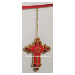 Croix de Noël brodée à suspendre - Product Image 1