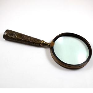 Antique Vintage Nautical Handheld <b>Magnifier</b> 4" Brass Metal Alloy Lens Beautiful Handle Grip <b>Glass</b> Material Calyron Handmade - Product Image 4