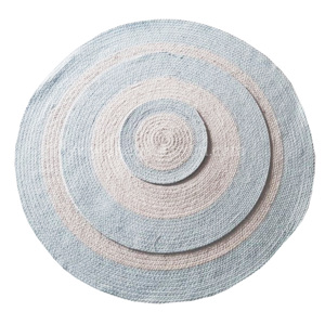 Tapis indien écologique de qualité supérieure en denim et jute tapis de sol rond fait à la main pour tapis de prière et de yoga à bas prix - Product Image 2