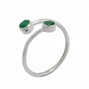 New Design Charm Unique Design For Emerald Gemstone Silver Men Luxury Ring Engagement Wedding Rings