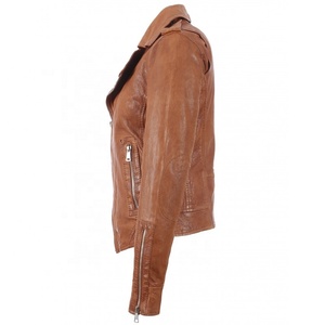 Damas Slim Otoño de cuero genuino puro chaqueta de las mujeres - Product Image 4