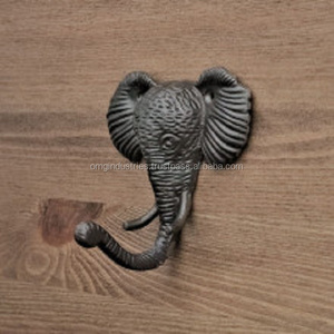 Achetez en gros à l'usine : Patère murale robuste en fonte tête d'éléphant, style rustique, noire, en forme de tête d'animal - Product Image 2