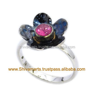 Beautiful Unique 925 Sterling Silver Eternity Vermeil <b>Ring</b> <b>Rose</b> <b>Quartz</b> Gemstone Classic Bezel Setting for Parties Direct - Product Image 2