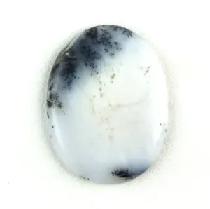 Brilian halus bentuk Oval alami Dendritc Opal longgar batu permata cabochon membuat kawat dibungkus perhiasan manik-manik