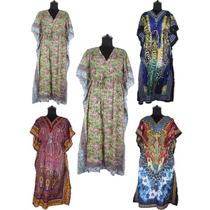 Vestido largo informal de verano, caftán de talla grande - Product Image 1