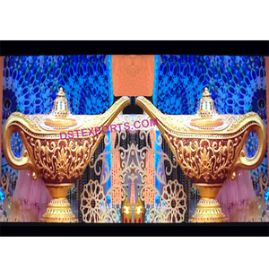 Aladdin Lamps for Muslim Wedding Stage Decor Popular Muslim Wedding Stage Decor <b>Set</b> Latest Trend Wedding Stage <b>Decorations</b> - Product Image 1