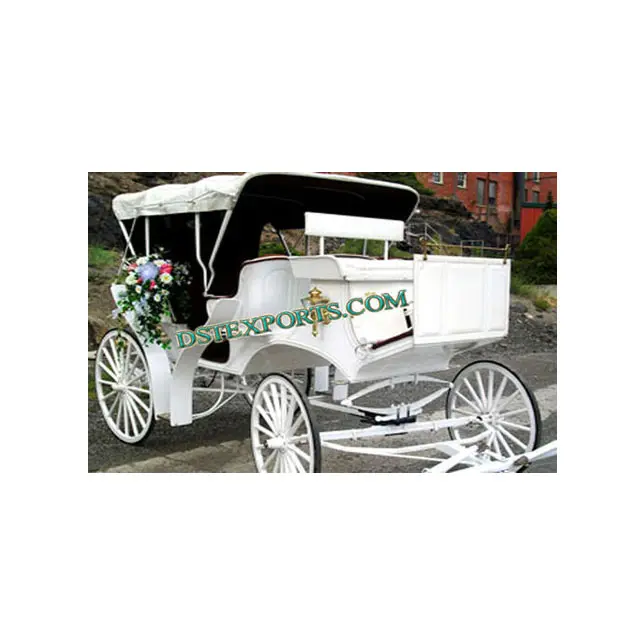 Elegent Victoria Horse Carriage Wedding White Victoria Horse Buggi Tourism Horse Drawn Carriages manufacturer