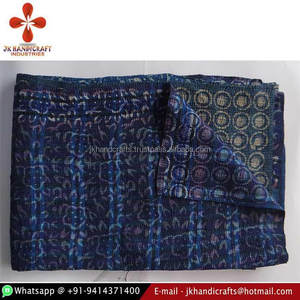 Manta Reversible Kantha Estampada Hermosa, Cosida a Mano en India, de Primera Calidad - Product Image 1