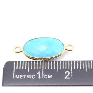 Howlite 925 sterling Silver handmade trang sức làm phát hiện mặt hình bầu dục hình dạng hạt 14K mạ vàng kết nối - Product Image 2