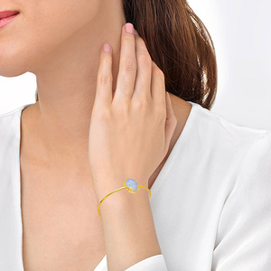 Proveedor Rainbow Moonstone 925 Brazalete de plata esterlina Brazalete de moda chapado en oro de moda para aniversario de bodas para mujeres. - Product Image 2