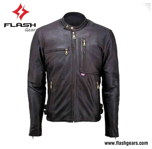 Chaqueta de cuero de moda acolchada de motocicleta para hombres, chaquetas de cuero de motorista para adultos de motocicleta 2020 - Product Image 5