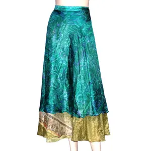 Vintage Fabric Boho Long Indian Banjara Fringe Skirt