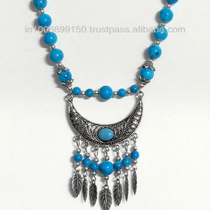 Bijoux indiens de Style ethnique coréen, collier avec pendentif en résine et en métal blanc - Product Image 2