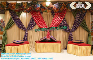 Cortinas de Fondo Bordadas a Mano para Bodas, Decoración de Mandap Indio, Material de Terciopelo Bordado a Mano - Product Image 2