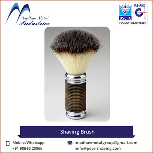 Brocha de afeitar de pelo sintético profesional al por mayor con mango de metal para hombres - Product Image 4